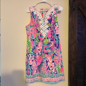 Vibrant Sleeveless Dress with Floral Pattern